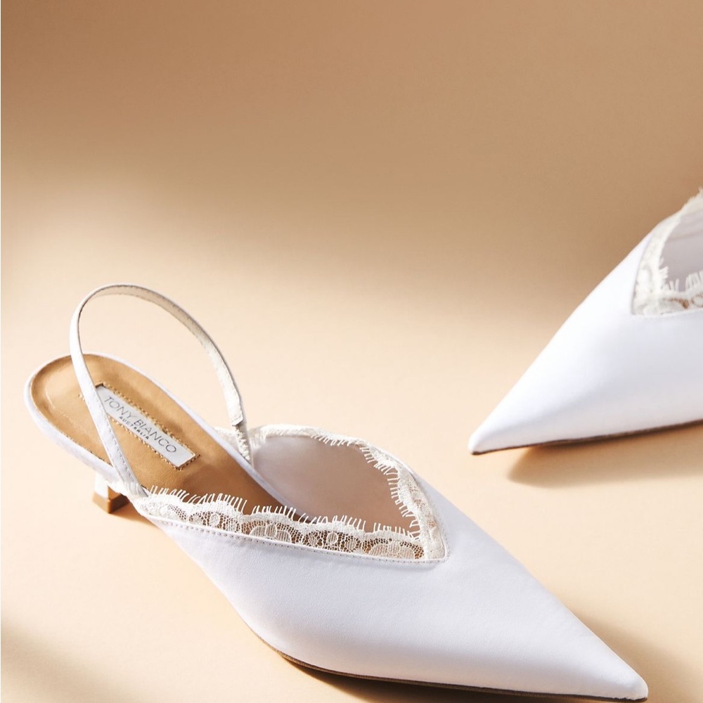 Tony Bianco Kenzie Slingback Kitten Heels White